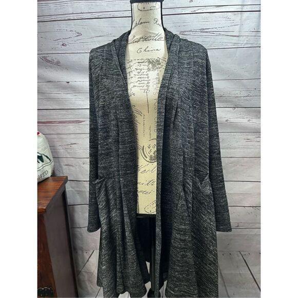 Agnes & Dora Sweaters - AGNES & DORA Women Charcoal Heather Long Cardigan Open Front Pockets Size S